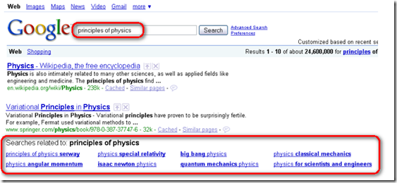 Google Change More Search Options