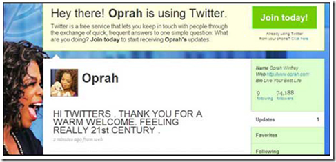 Oprah Joins Twitter and Twitter Becomes Mainstream