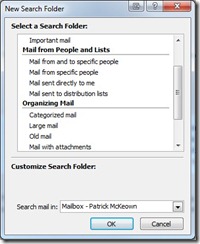 new search folder