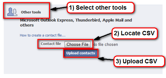 Upload CSV Contacts