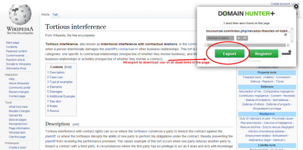 Domain hunter chrome plugin