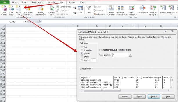Importing data from a .csv spreadsheet