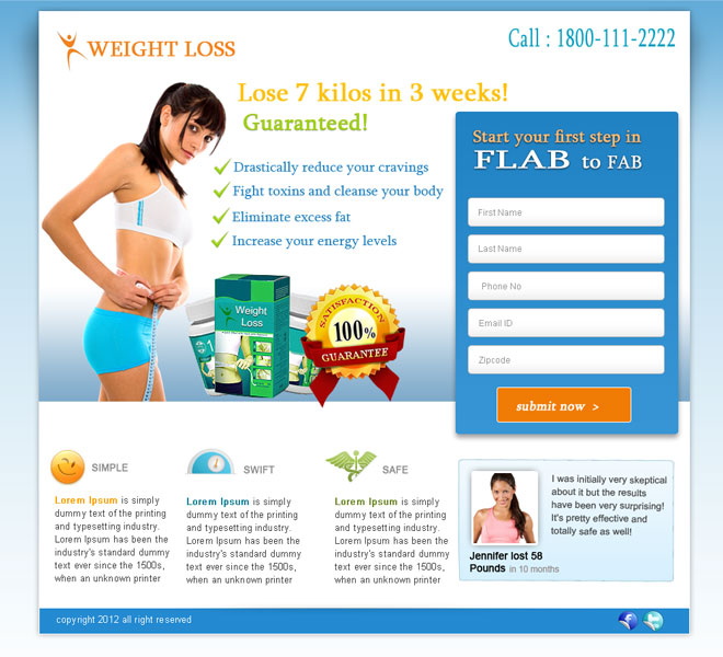 weight loss Landing page