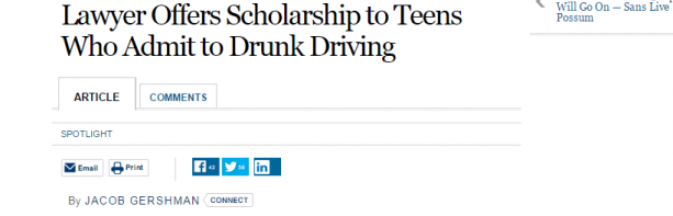 WSJ piece on Colorado scholarship