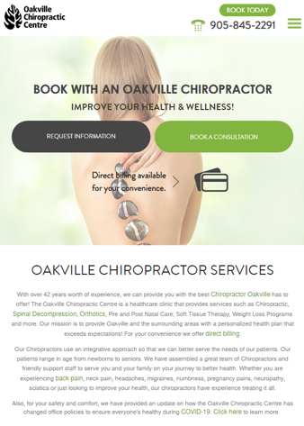 Oakville Chiropractic Tab