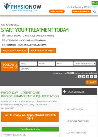 Physio Now Erin Mills Physiotherapy Clinic ipad