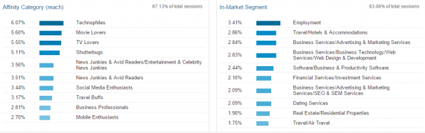 Google Analytics Audience Interests Overview