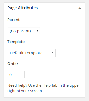 page attributes