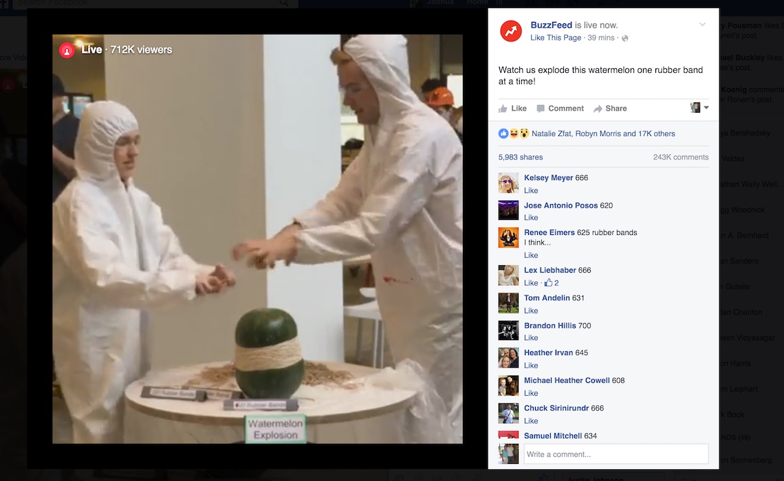 BuzzFeed Watermelon Blow Up Facebook Live