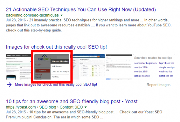OCR text even shows in the SERP