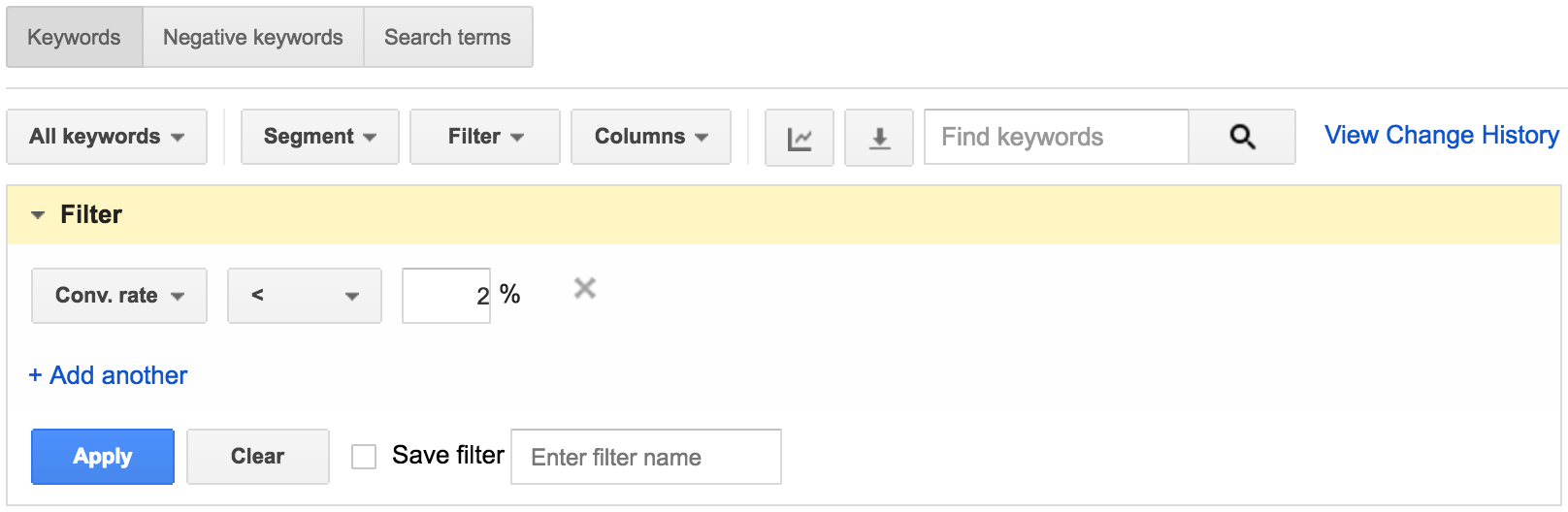 conversion-rate-filter
