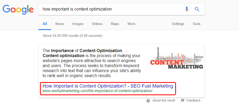 Content optimization