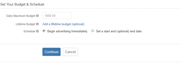 setting budget on quora ads manager
