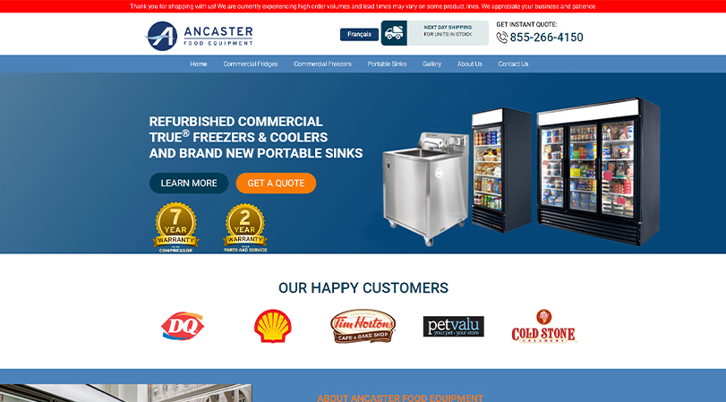 Ancaster Food Equipment Desktop