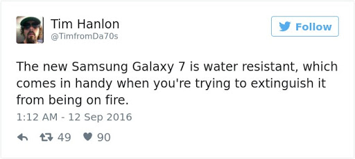 Galaxy Note 7 Tweets