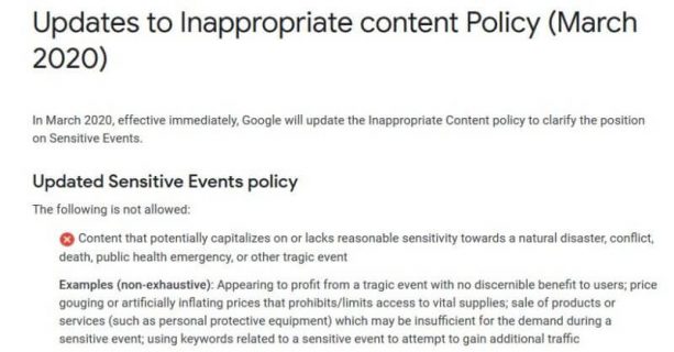 google-ads-inappropriate-content-policy-coronavirus