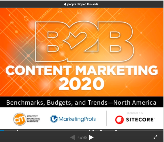 B2B Content Marketing Report for 2020