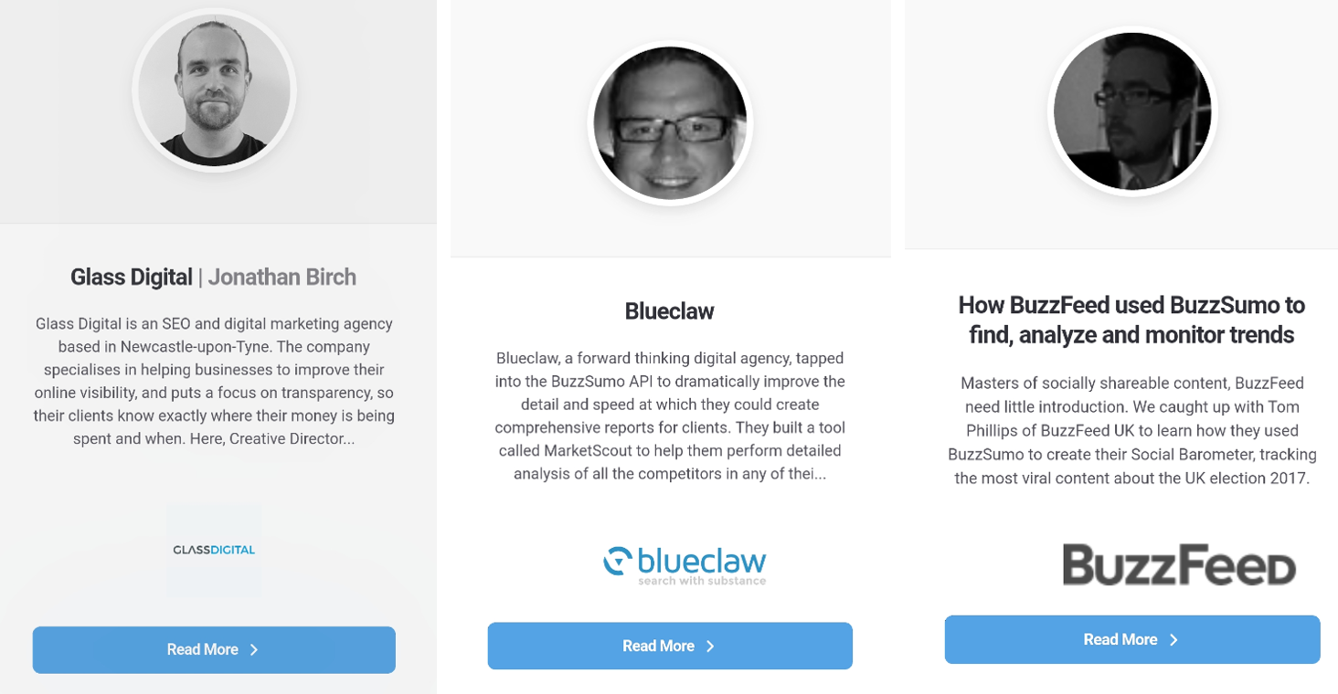 Buzzsumo customer testimonials