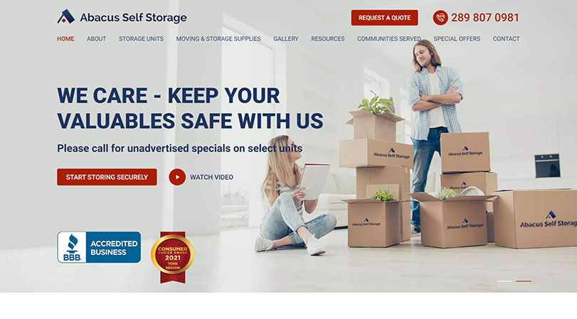 Abacus Self Storage Desktop