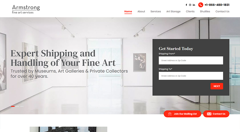 Armstrong Fine Arts Services Desktop