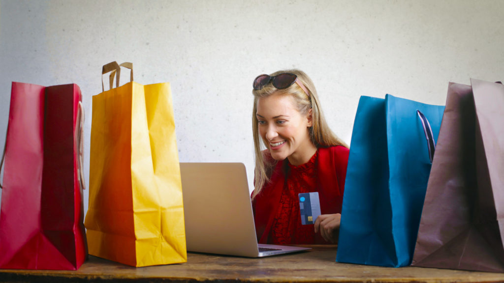 Woman shopping online