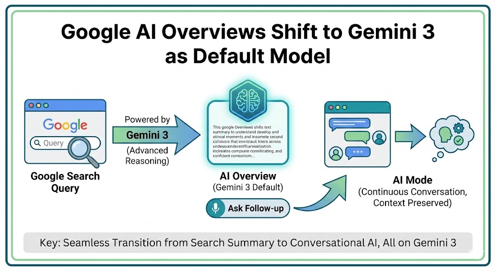 Google AI Overviews Shift to Gemini 3 as Default Model