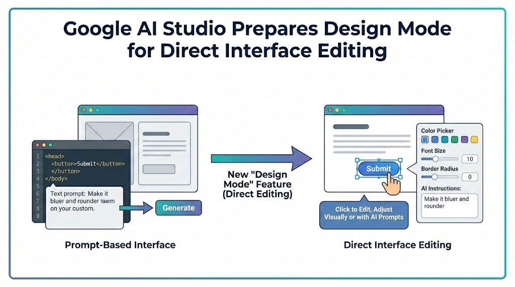Google AI Studio Prepares Design Mode for Direct Interface Editing