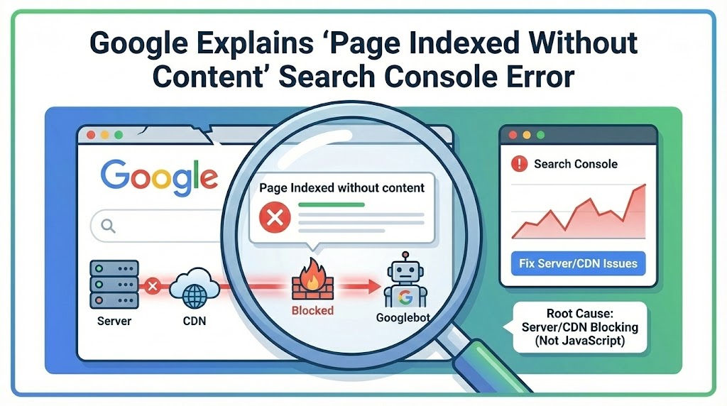 Google Explains ‘Page Indexed Without Content’ Search Console Error