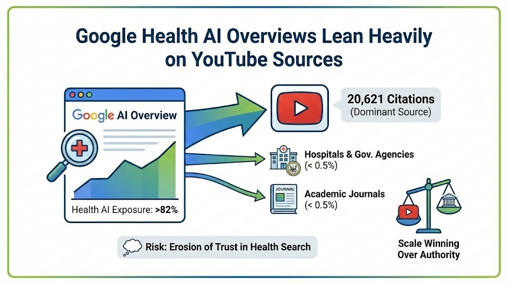 Google Health AI Overviews Lean Heavily on YouTube Sources
