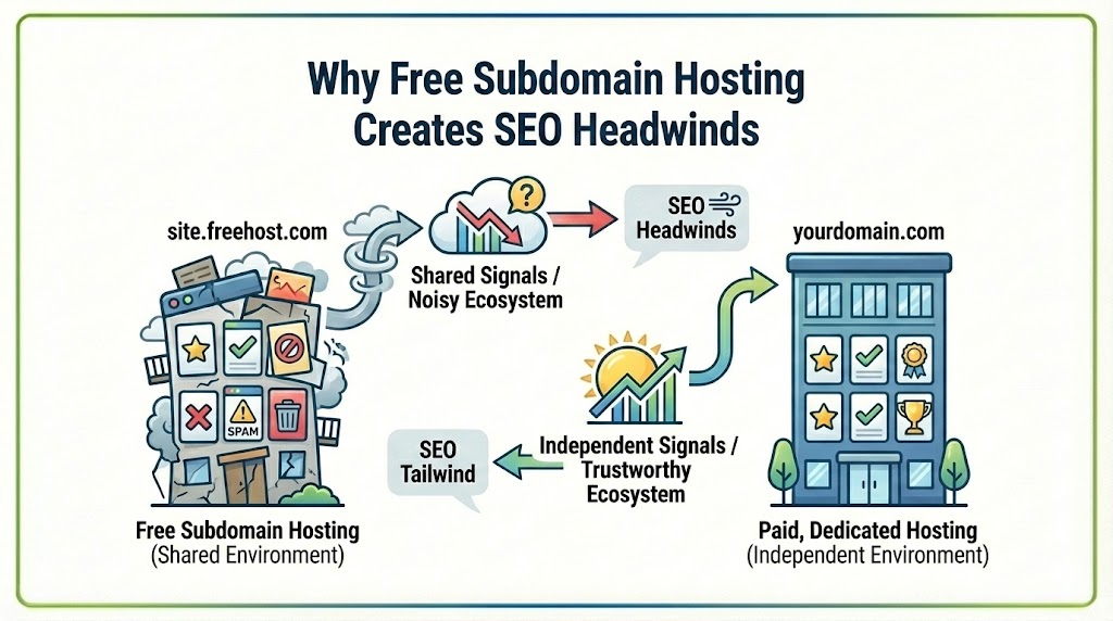 Why Free Subdomain Hosting Creates SEO Headwinds