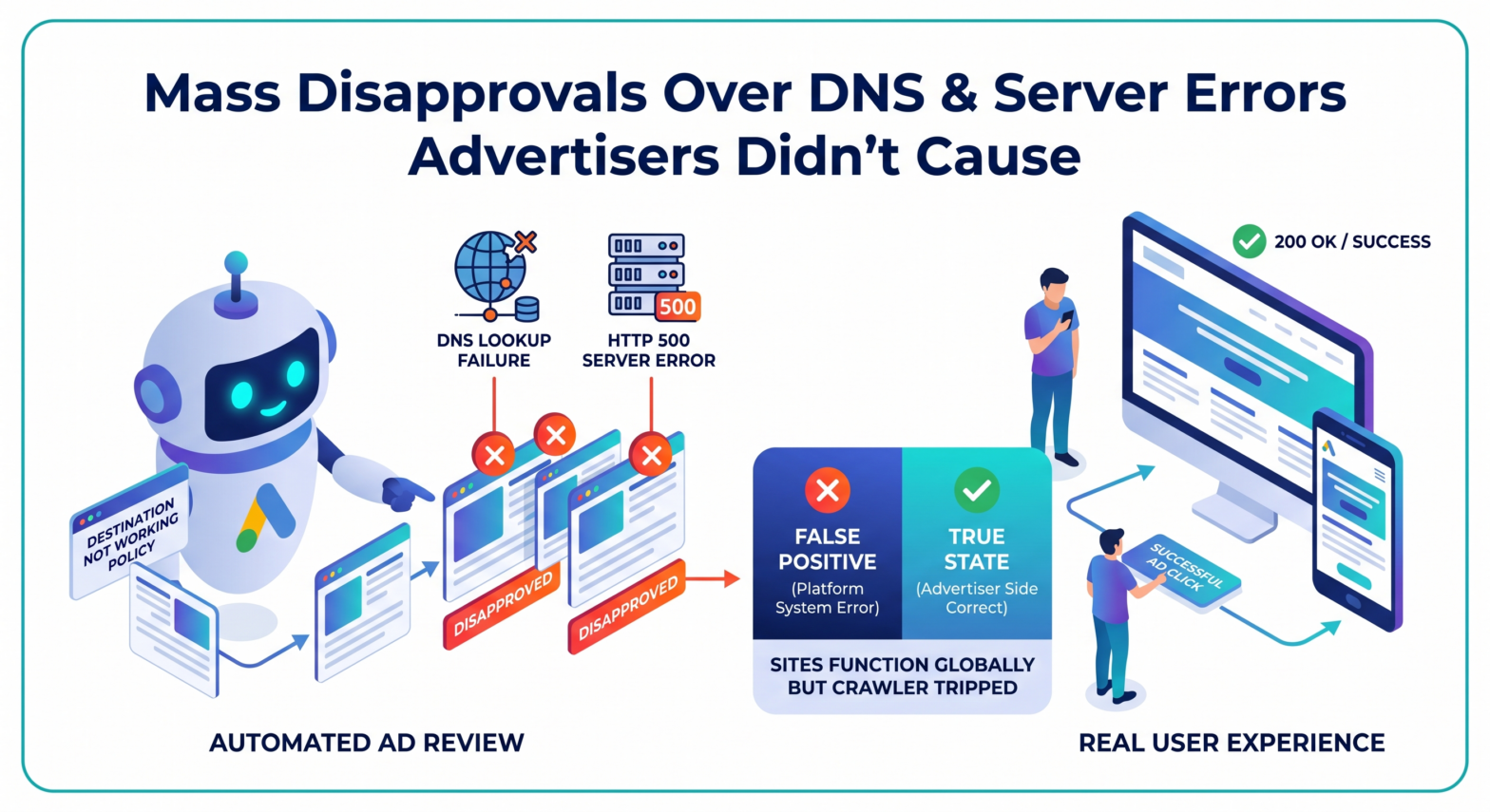 Google Ads Mass Disapprovals DNS & 500 Errors