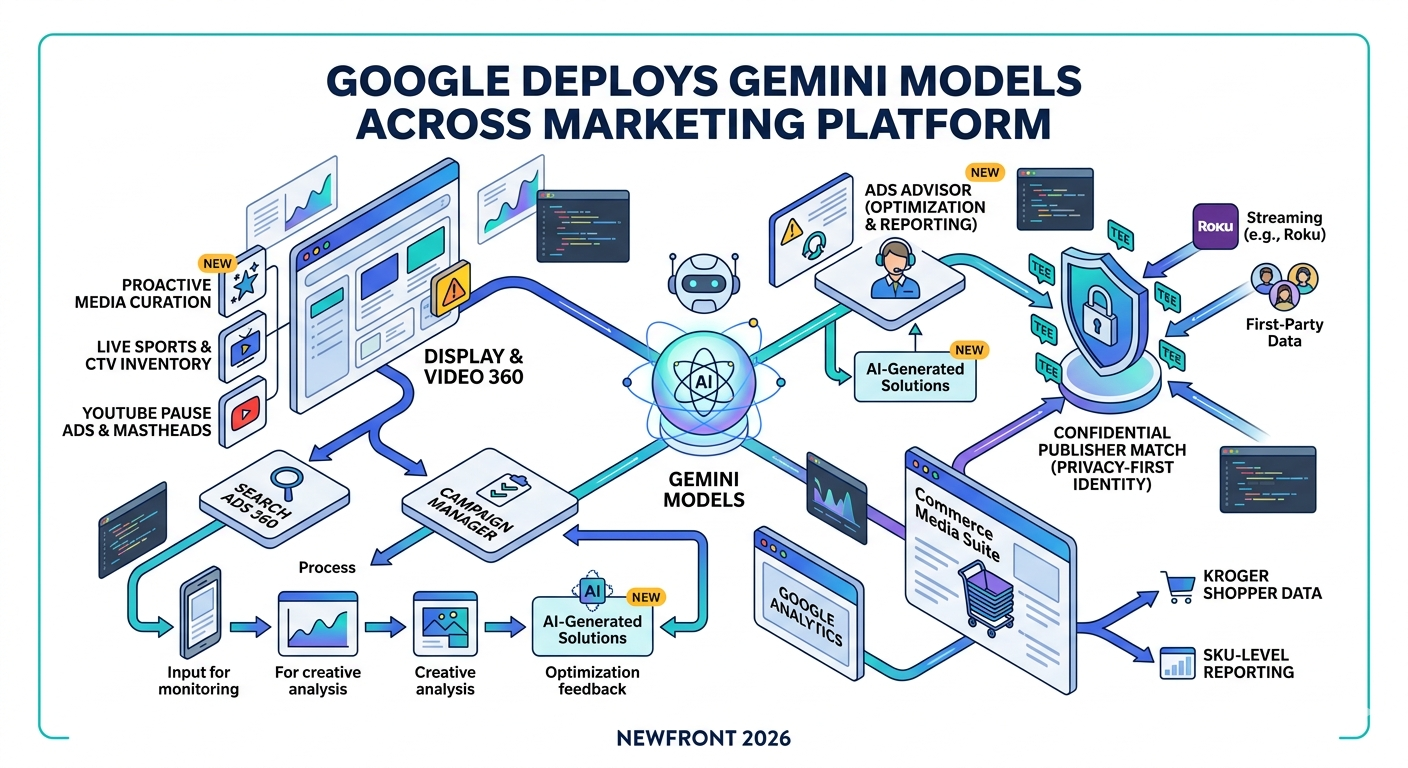 Google Deploys Gemini Models Across Marketing Platform at NewFront 2026, Launching Ads Advisor and Confidential Publisher Match