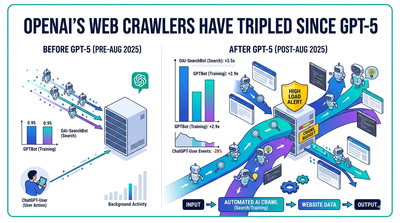 OpenAI’s Automated Web Crawlers Have Tripled Since GPT-5, Server Log Data Shows