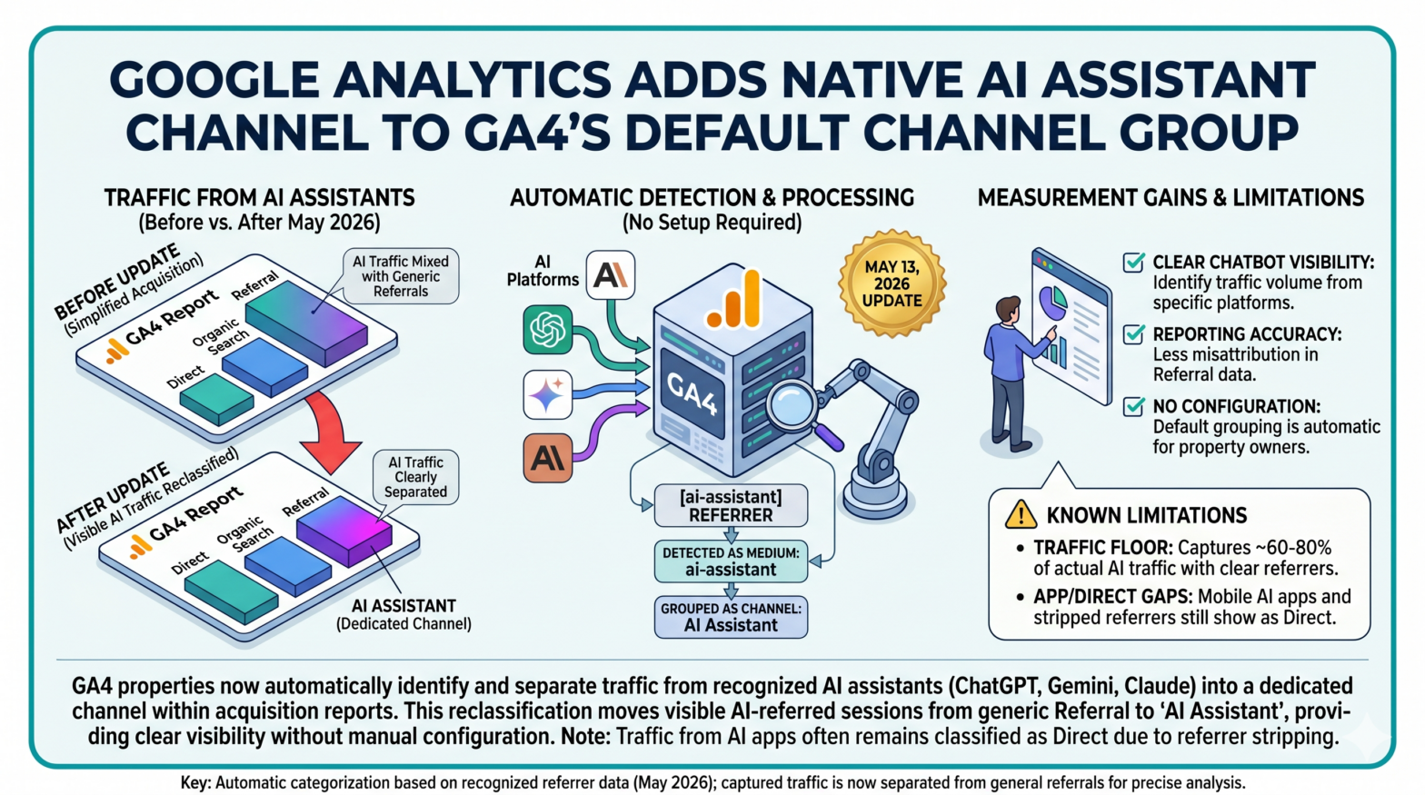 Google Analytics Adds Native AI Assistant Channel to GA4's Default Channel Group