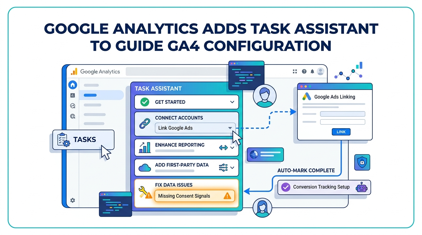 Google Analytics Adds Task Assistant to Guide GA4 Property Configuration