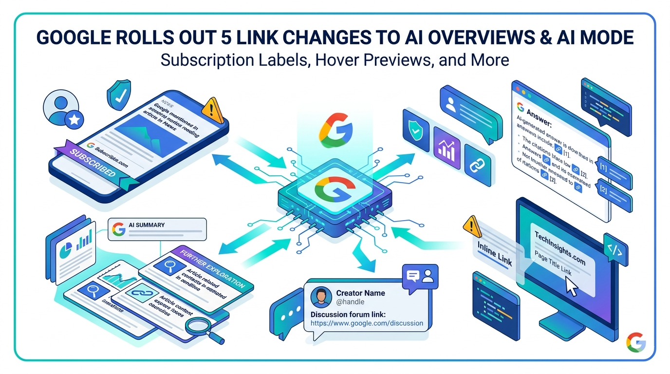 Google Rolls Out Five Link Changes to AI Overviews and AI Mode, Including Subscription Labels and Hover Previews
