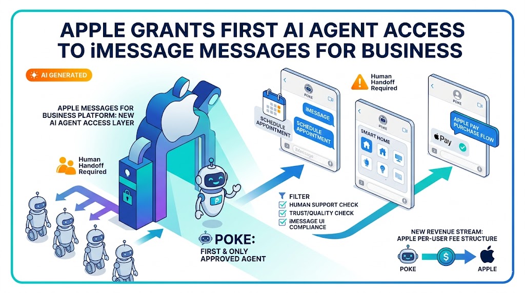 Apple Grants First AI Agent Access to iMessage via Messages for Business, Poke Approved as Sole Third-Party Agent