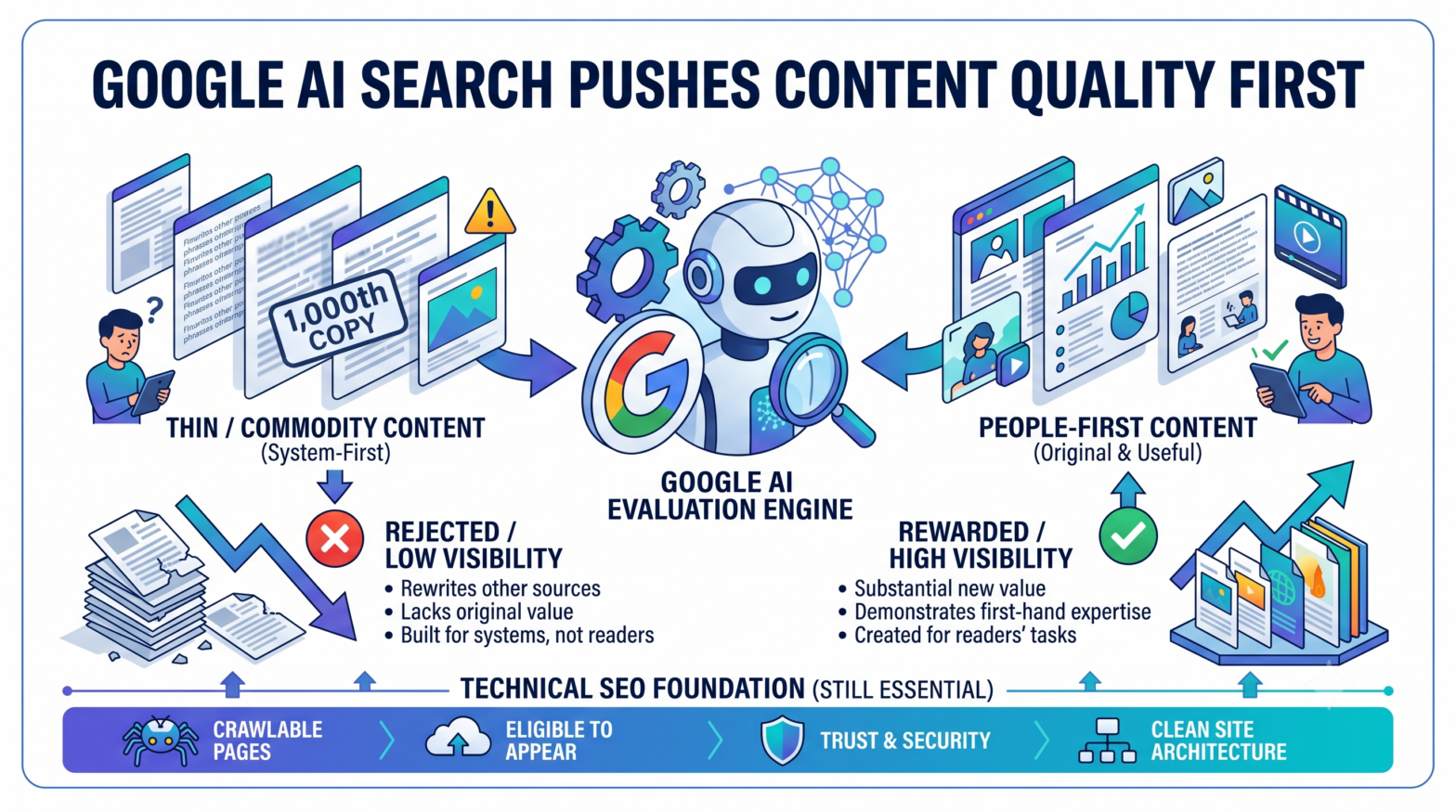Google AI Search Pushes Content Quality First