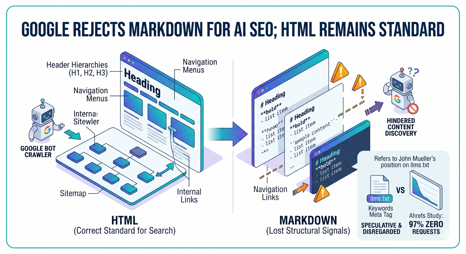 Google Confirms HTML Remains the Standard for Search, Rejects Markdown as an AI SEO Optimization Strategy