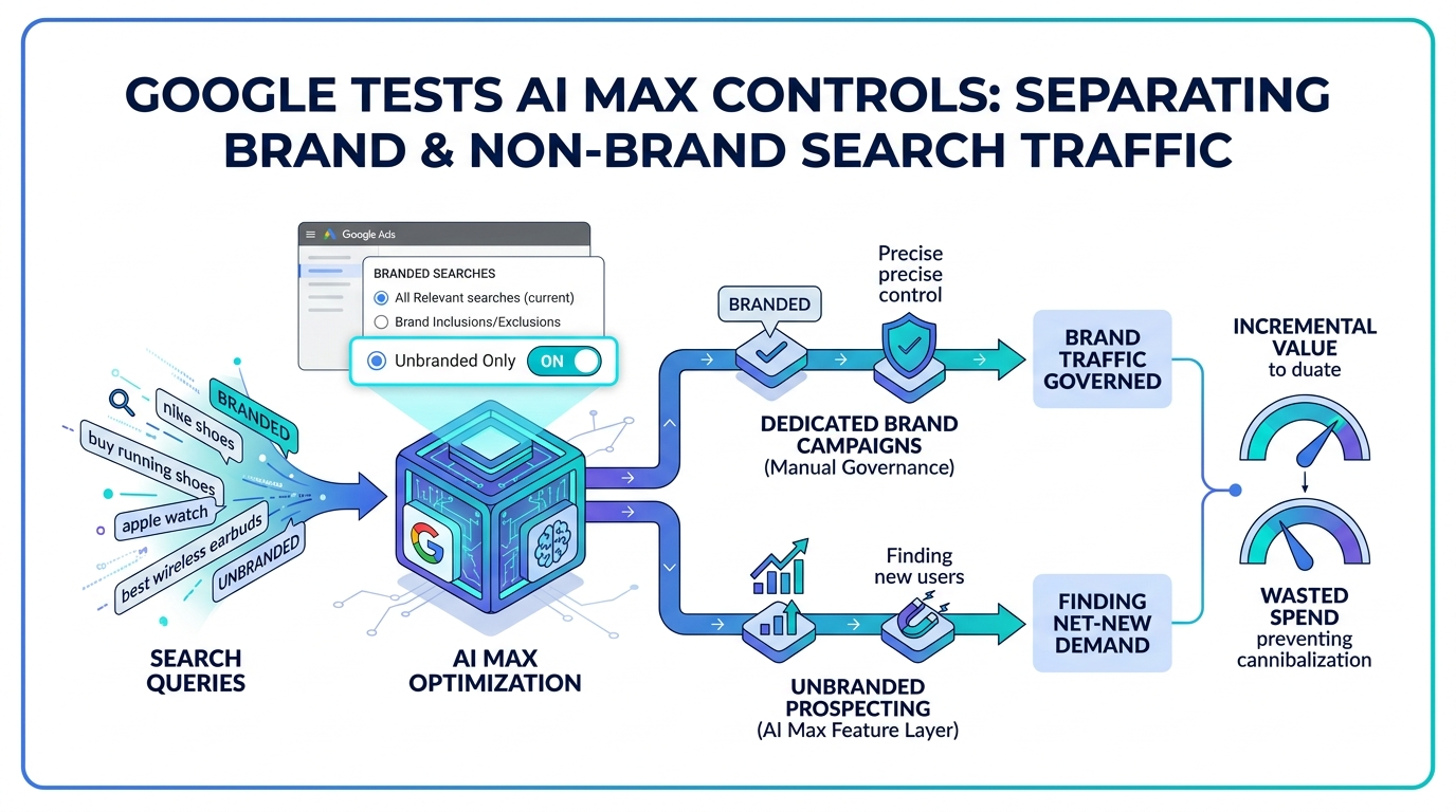 Google Tests Dedicated Branded Search Controls Inside AI Max Campaigns, Giving Advertisers a New Way to Separate Brand and Non-Brand Traffic