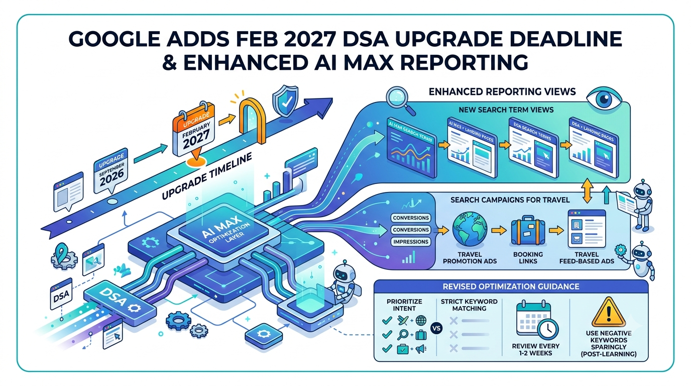 Google Updates AI Max Reporting Documentation With DSA Upgrade Deadline and New Search Term Views