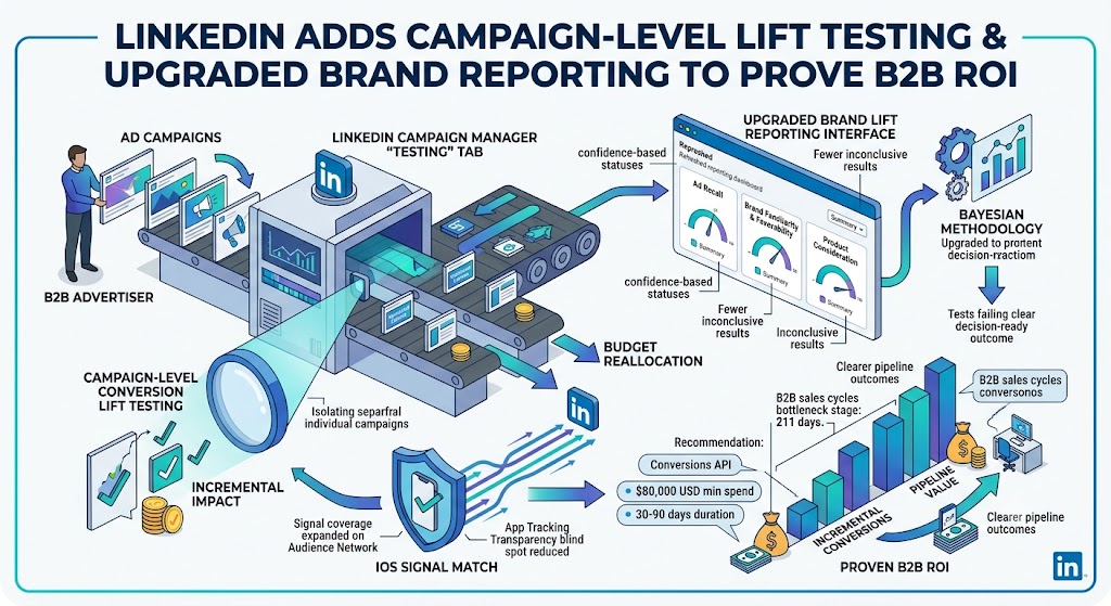 LinkedIn Adds Campaign-Level Conversion Lift Testing and Upgraded Brand Lift Reporting to Prove B2B Ad ROI