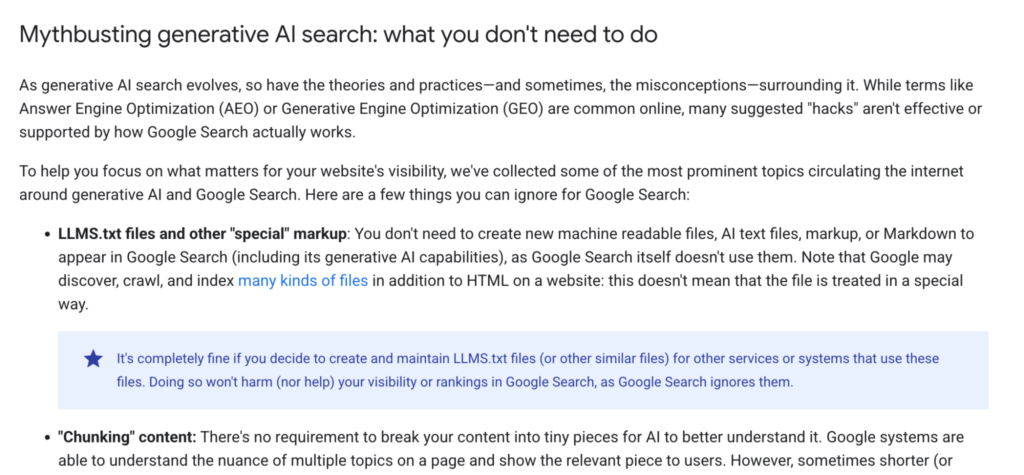 Google's Update on LLMs.txt