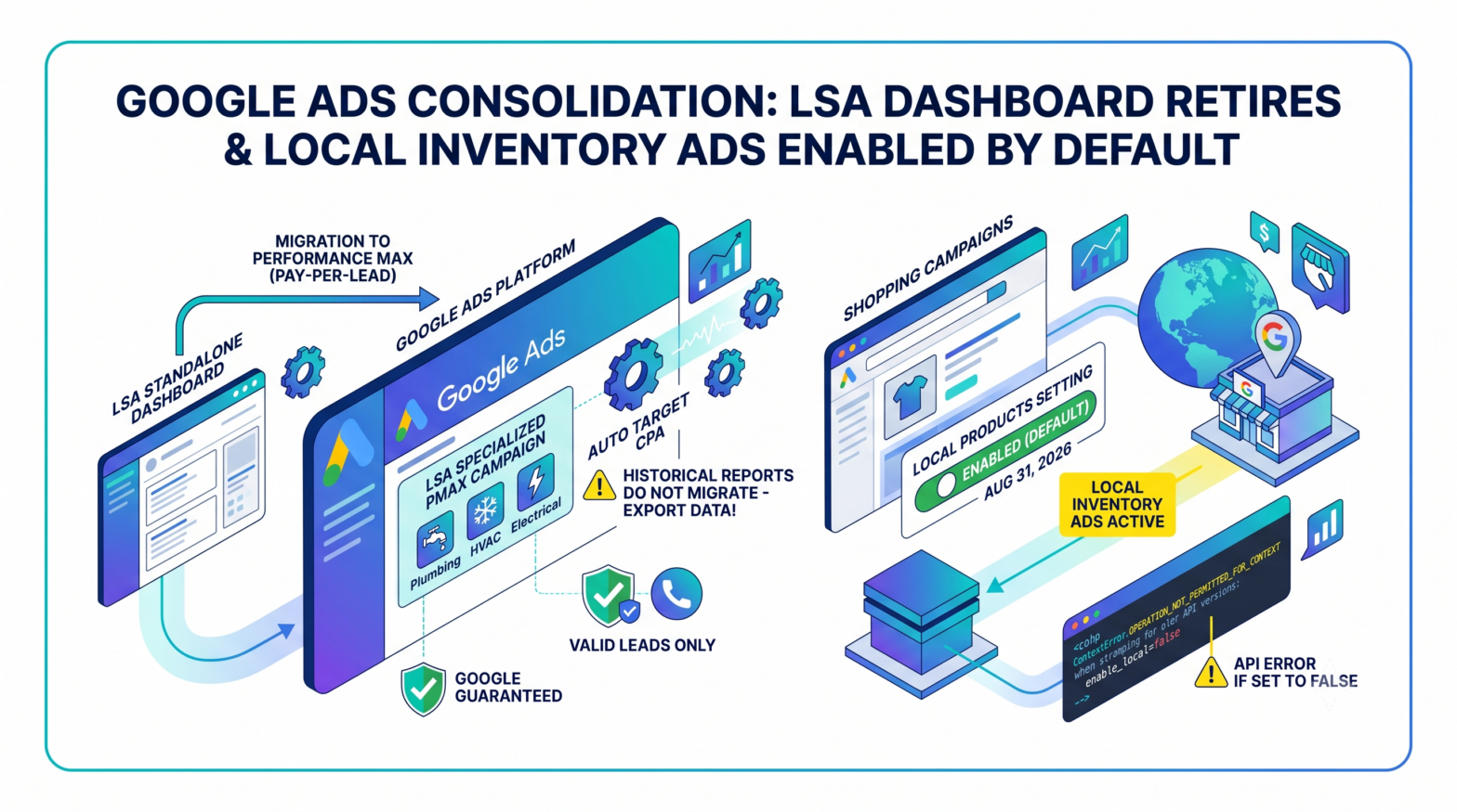 Google Retires Standalone Local Services Ads Dashboard and Forces Local Inventory Ads On by Default Starting August 2026