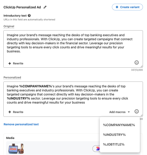 LinkedIn Ad Personalization