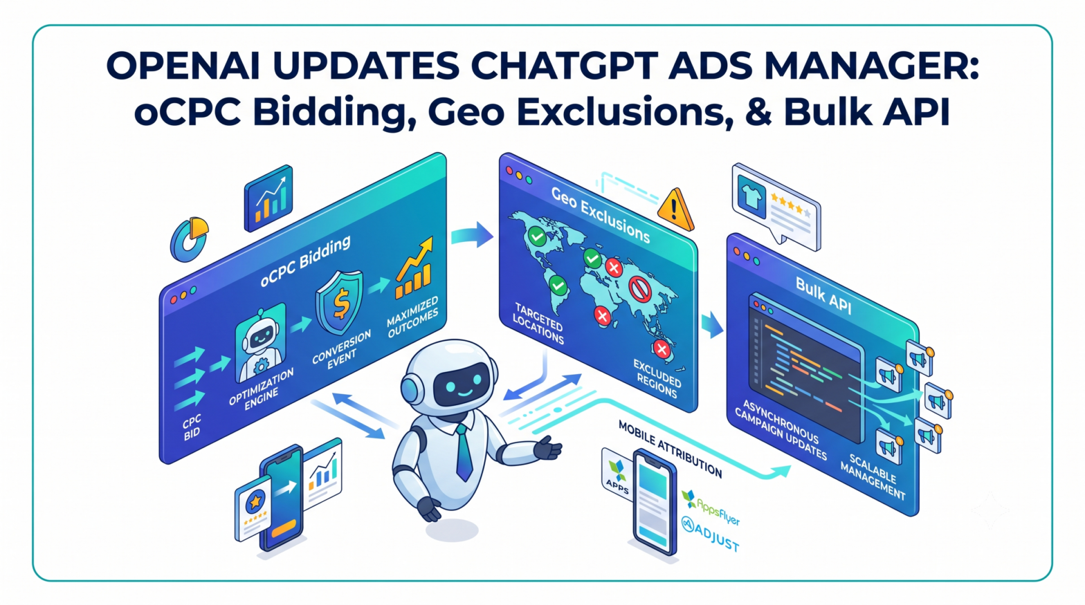 OpenAI Adds oCPC Bidding, Geo Exclusions, and Bulk API to ChatGPT Ads Manager