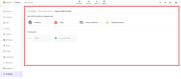 CDN Providers In Settings