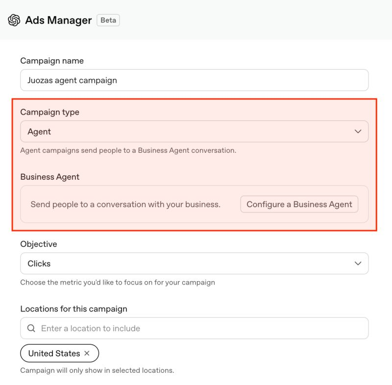 ChatGPT Ads Manager