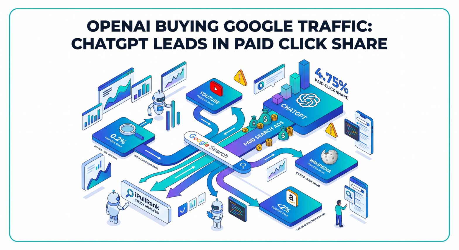 OpenAI Is Buying Google Traffic: ChatGPT Leads All Top Sites in Paid Click Share, Study Finds