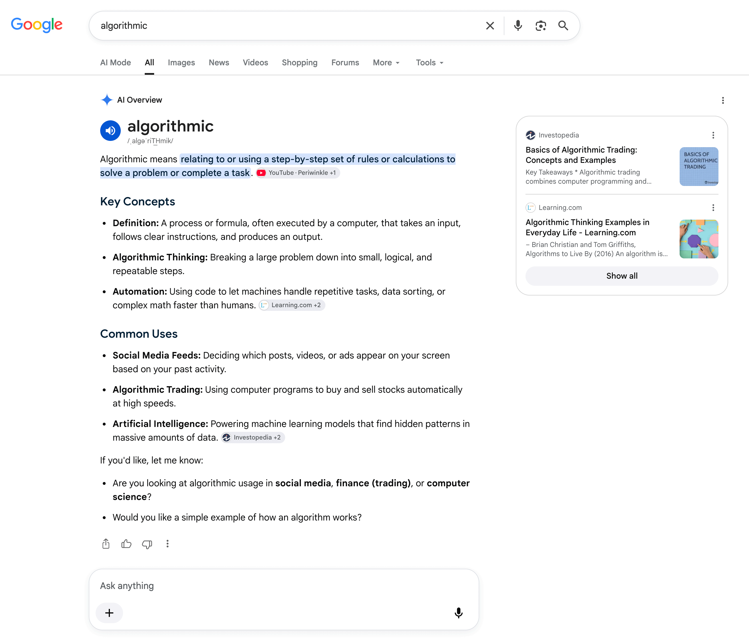 Google AI Overview No Show More